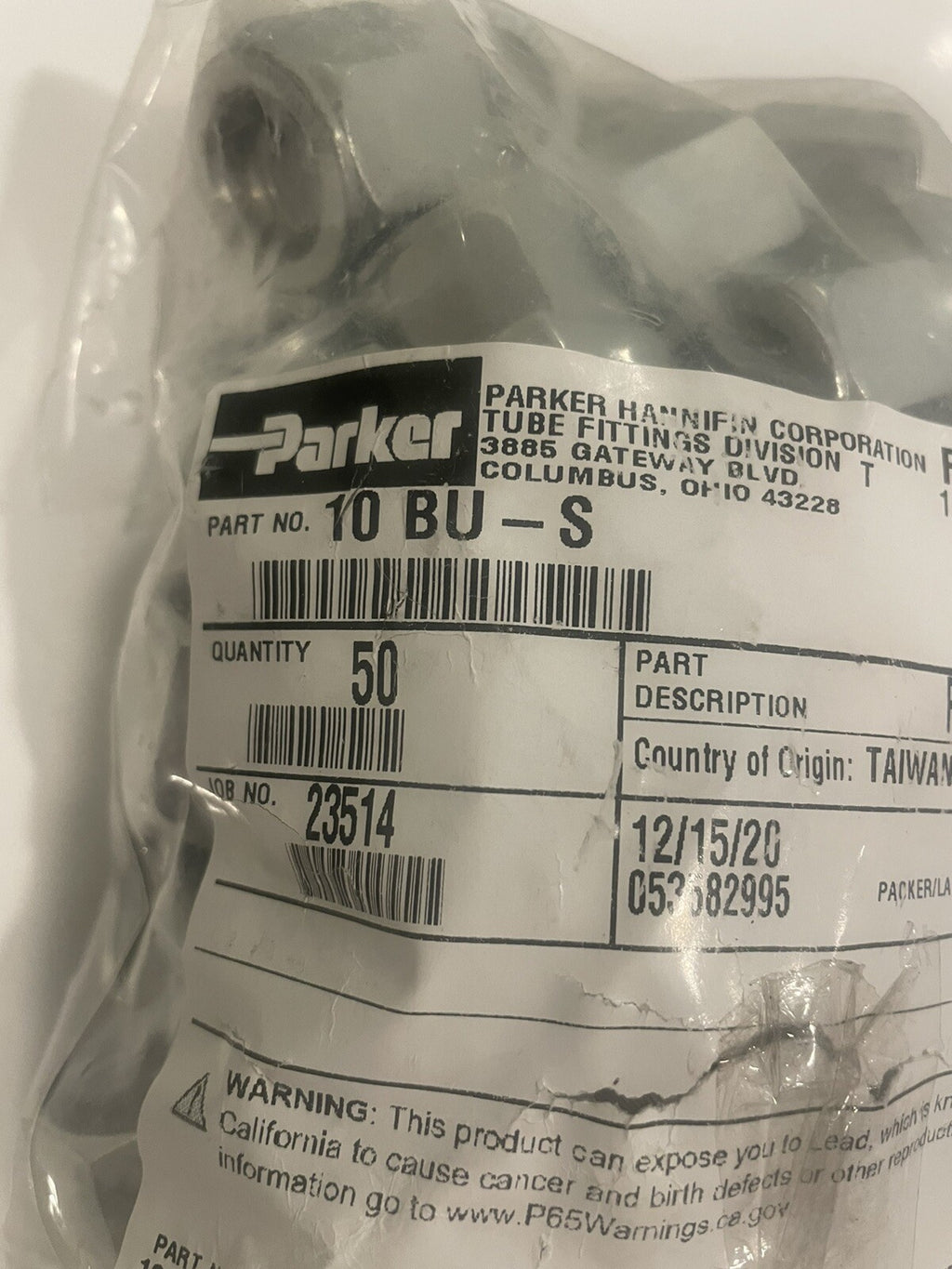 Parker 10BU-S Ferulok Tube Nut NEW! FREE SHIPPING!