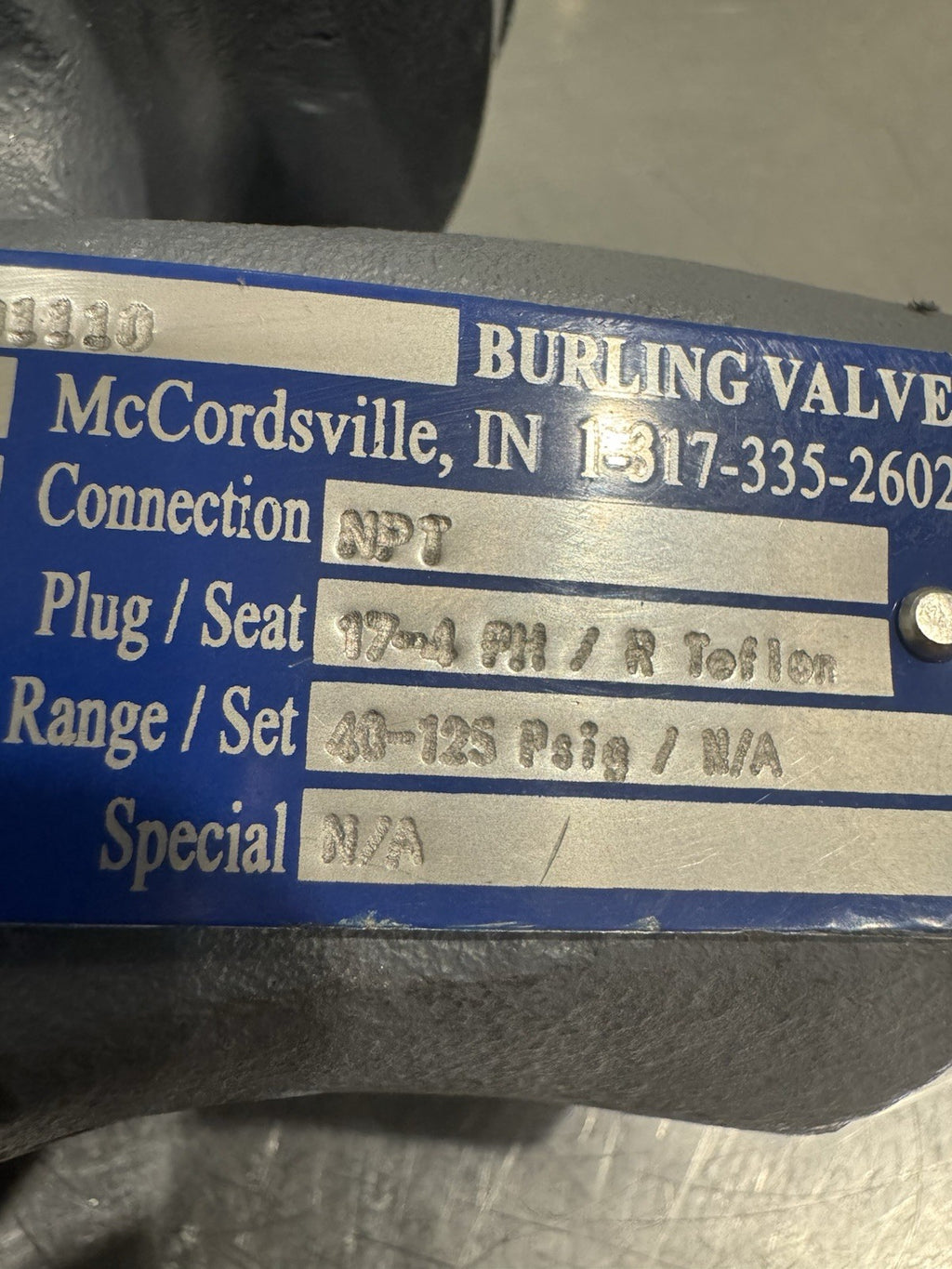 Burling BS1.5-1CC5115-322601110 1.5” NPT Pressure Regulator NEW! FREE SHIPPING!