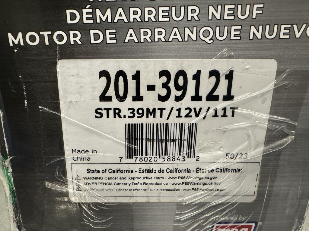 Dixie Electric 201-39121 Starter Motor 12V STR.39MT/12V/11T NEW! FREE SHIPPING!