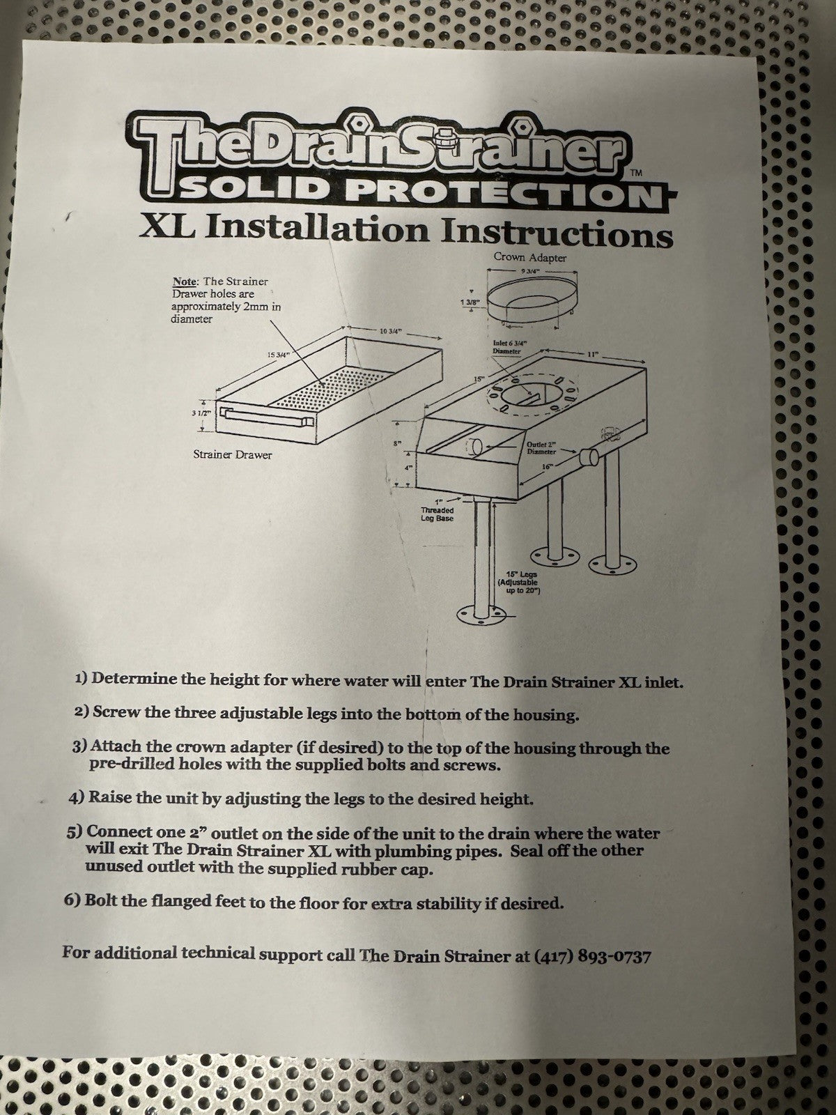 The Drain Strainer XL Solid Protection Grease Interceptor Commercial NEW!