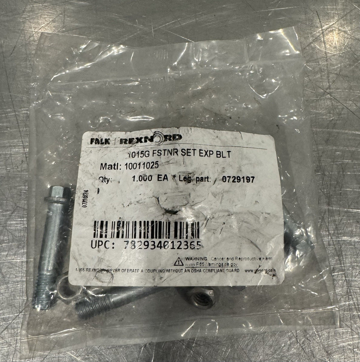 Rexnord 10011025 Fastener Set EXP BLT 0729197 NEW! FREE SHIPPING 