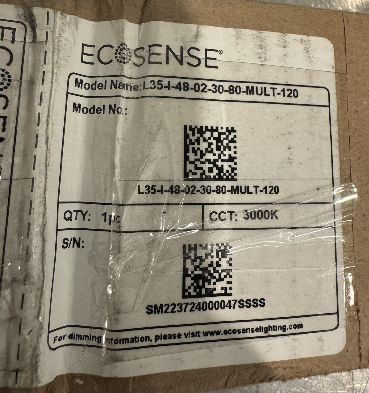 Ecosense L35-I-48-02-30-80-MULT-120 Trov LED Light 3000K NEW IN BOX! SHIPS FREE!