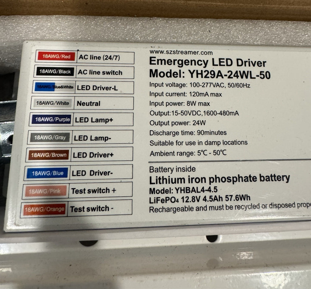 Streamer YH29A-24WL-50 Emergency LED Driver NEW IN BOX! FREE SHIPPING!