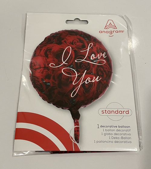 (1) I Love You Roses  Foil Balloon 18” Anagram 15598 NEW! FREE SHIPPING!