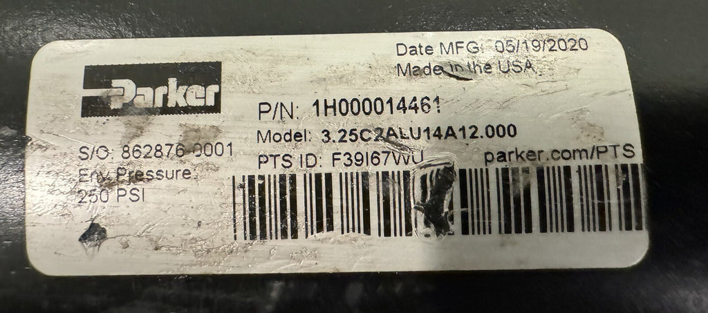 Parker 3.25C2ALU14A12.000 Cylinder 1H000014461 NEW! FREE SHIPPING!