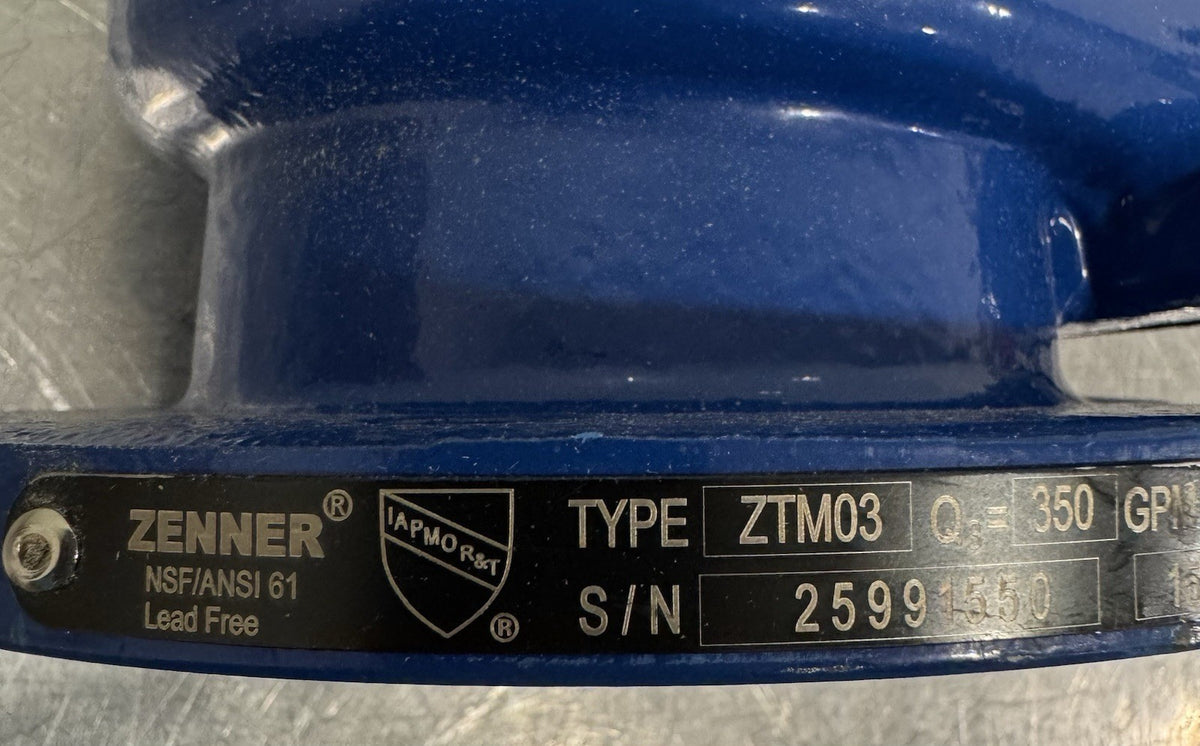 Zenner ZTM03 3" Turbine Water Meter Valve NEW! SHIPS FREE!