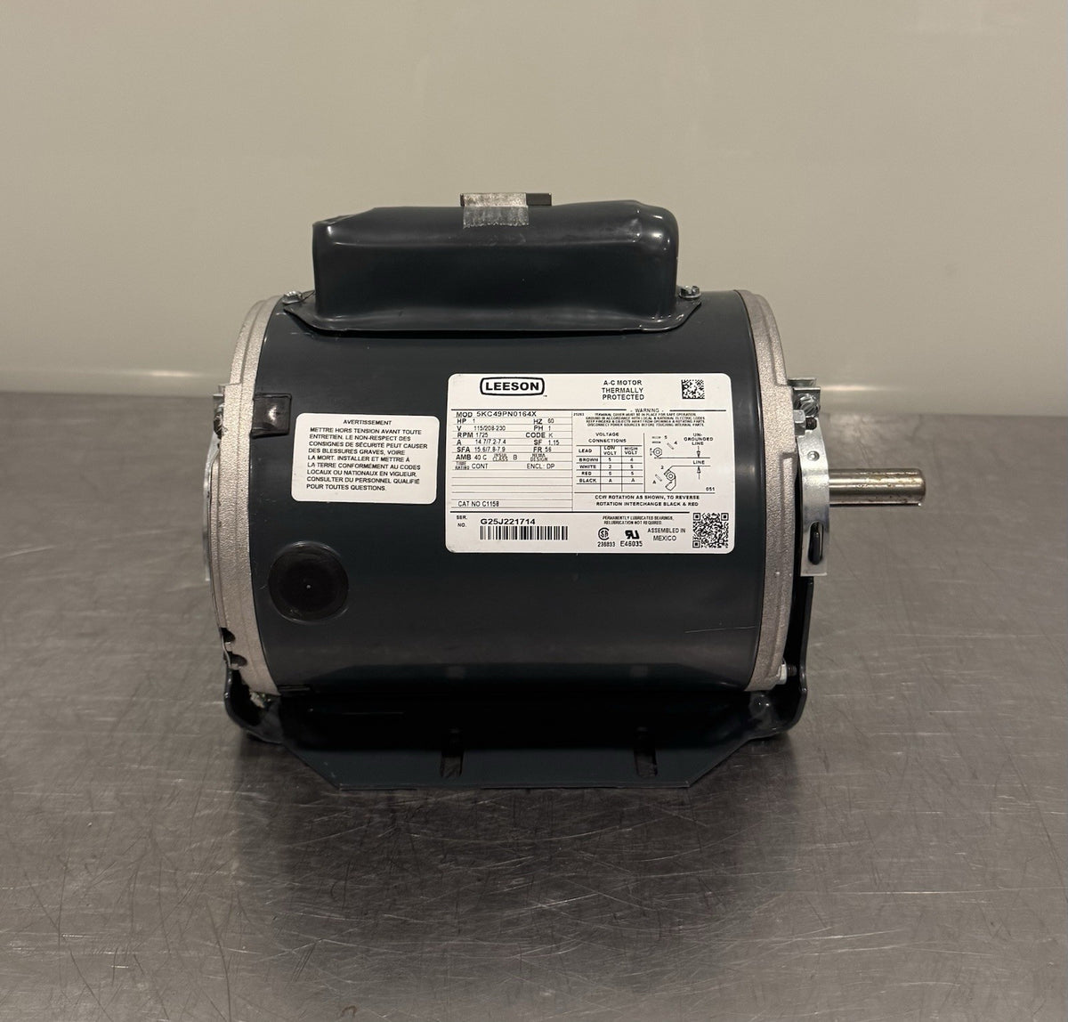 Leeson C1158 Motor 1HP 115/208-230V 1725 RPM 5KC49PN0164X NEW! SHIPS FREE!