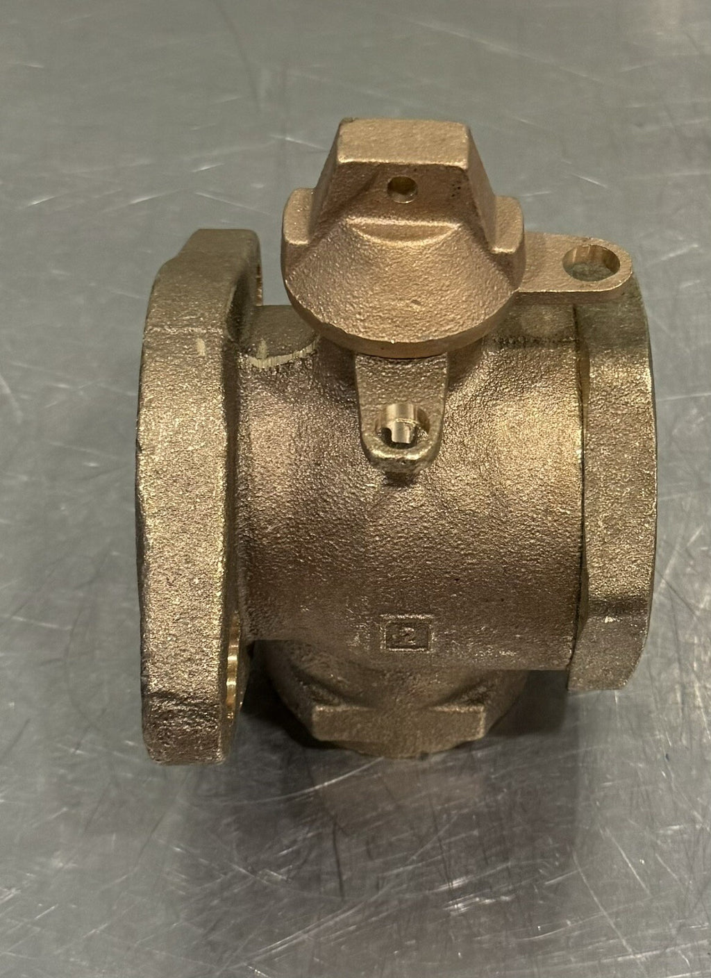 Mueller 2” Angle Stop Shutoff Brass Thread X Meter Flange NEW! FREE SHIPPING!