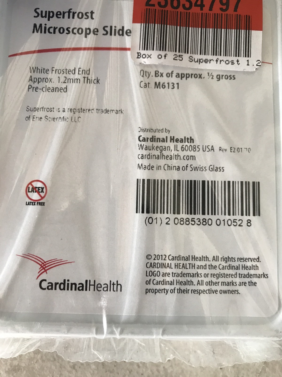Cardinal Health M6131 Superfrost Microscope Slides 1.2mm Thick NEW SEALED PACK