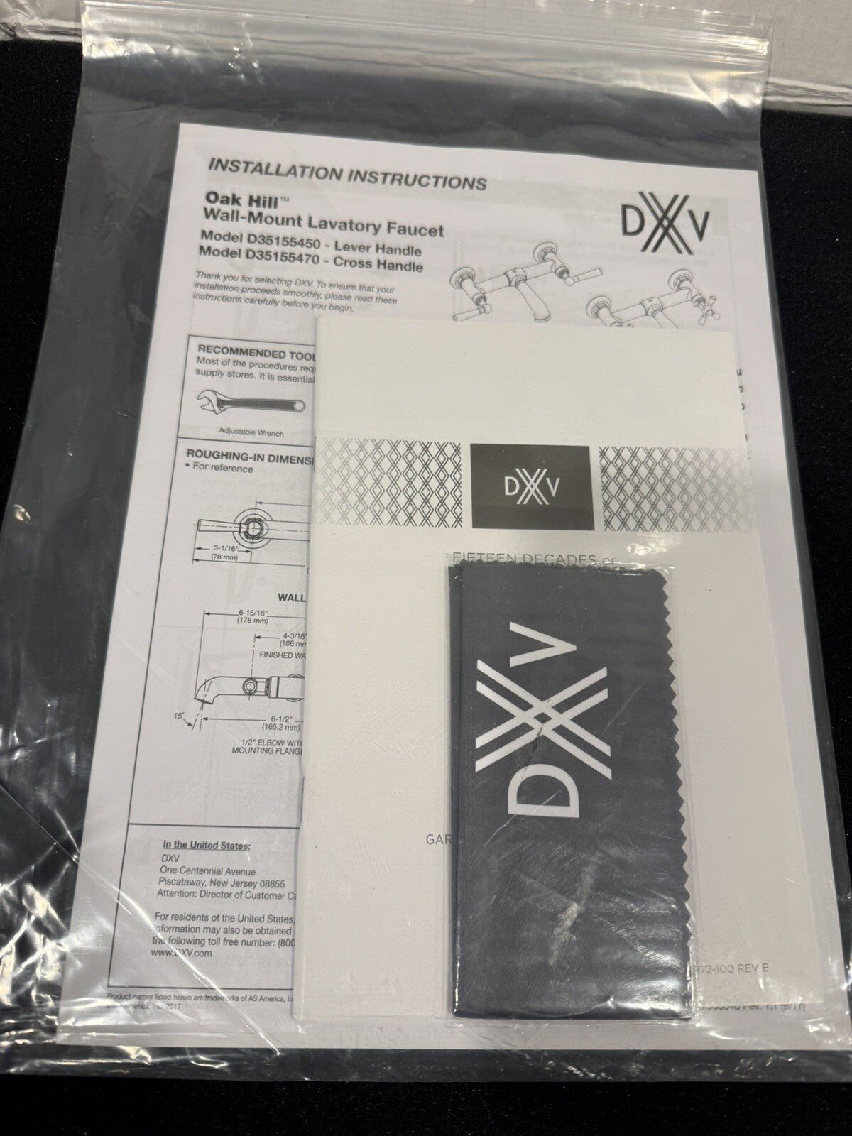 DXV D35155450 Oak Hill Wall Mount Faucet Lever Handle Polished Chrome NEW IN BOX