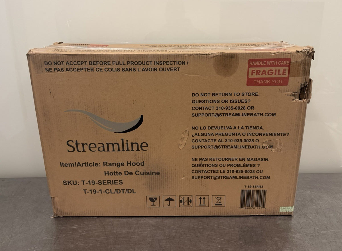 Streamline T-19-1-CL/DT/DL Range Hood Brushed Stainless Wall Mount NEW IN BOX!