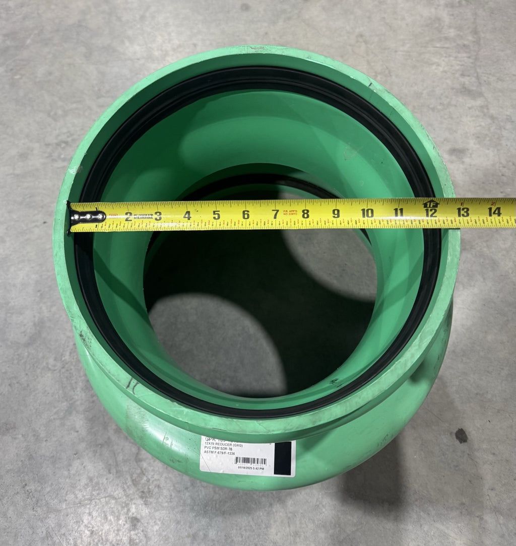 GPK 109-1218 Reducer 12x18 PVC PSM SDR-35 ASTM F-679/F-1336 NEW! FREE SHIPPING!