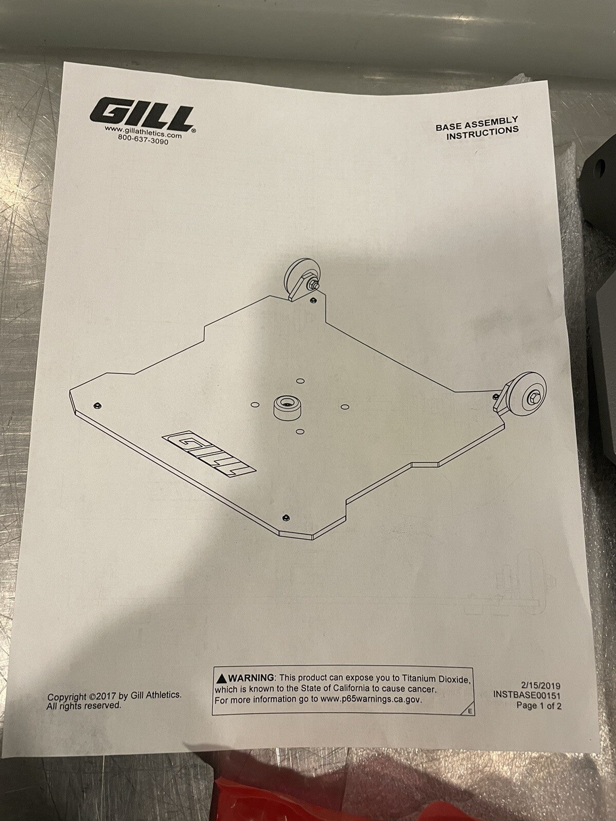 Gill Athletics Scholastic High Jump Base ASSY BASE00151 NEW IN BOX!