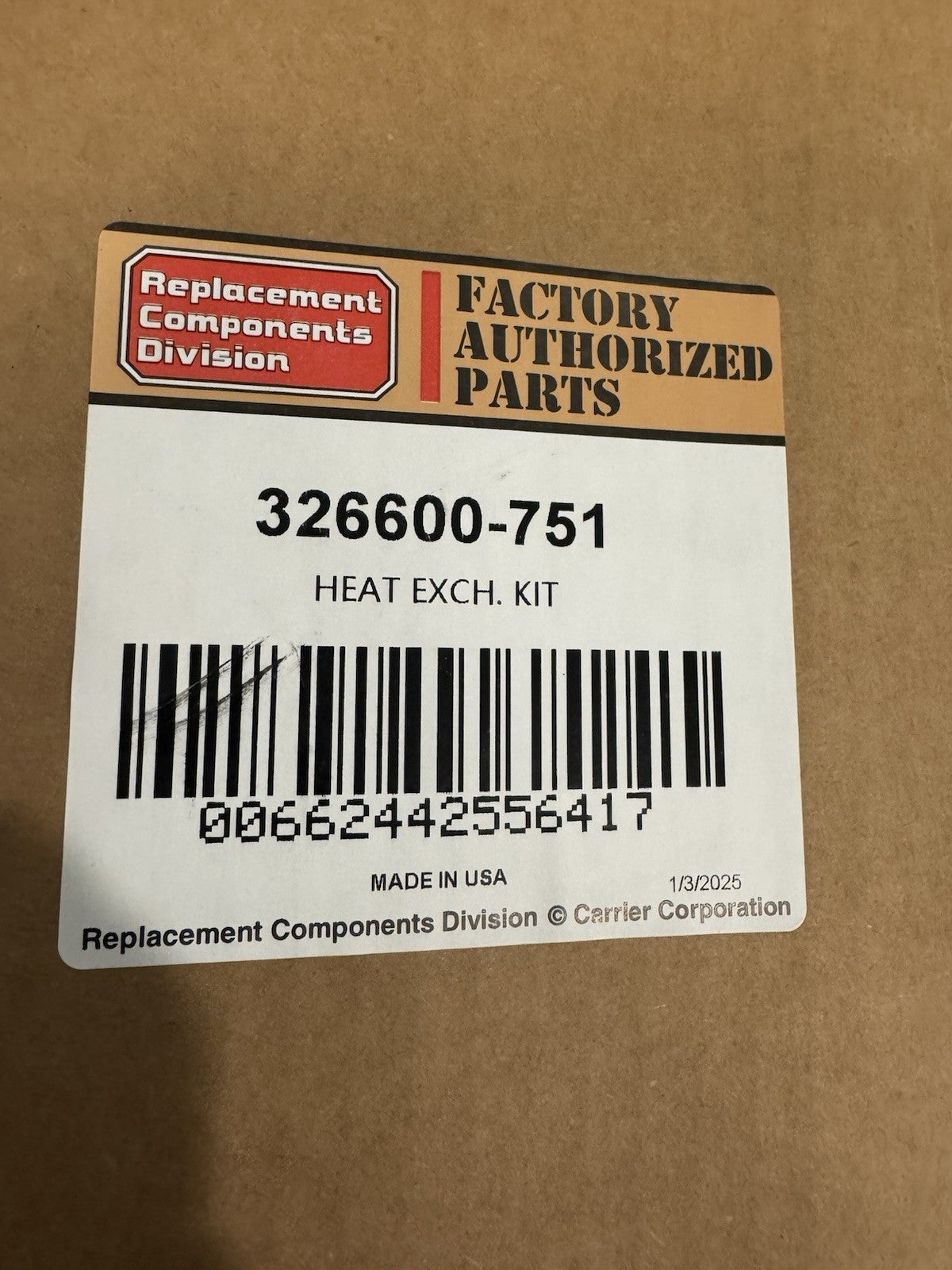 Factory Parts 326600-751 Heat Exchanger Carrier NEW IN BOX! FREE SHIPPING!