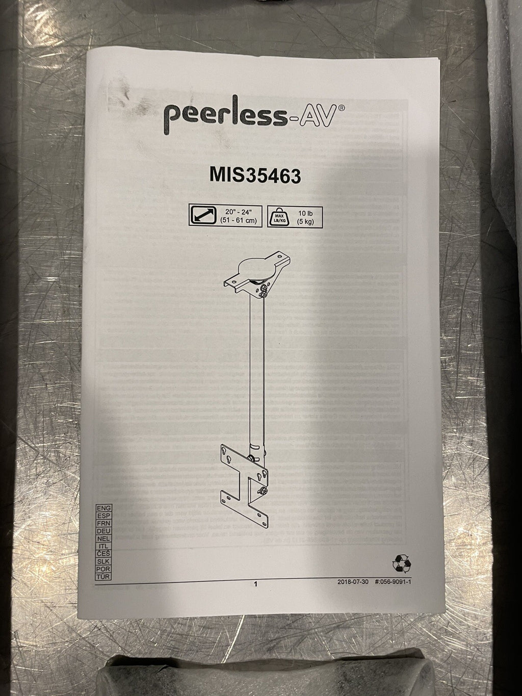 Peerless-AV MIS35463 Ceiling Mount Wall Kit NEW IN BOX! FREE SHIPPING!