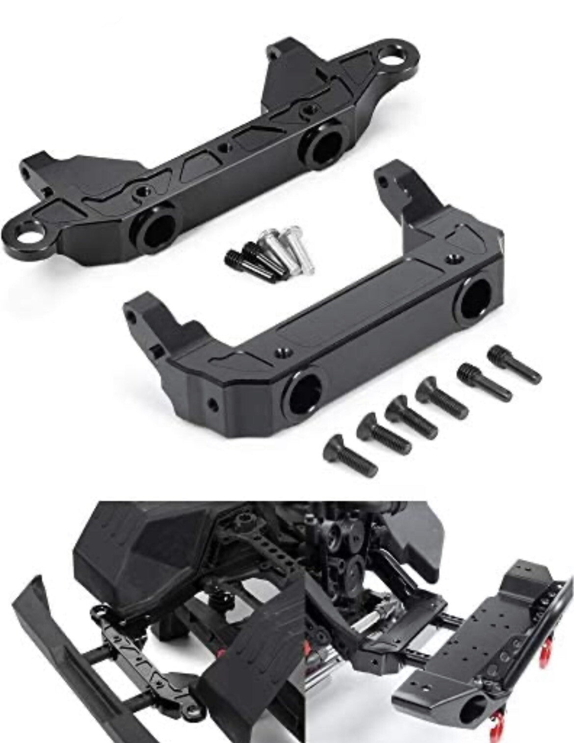 RC Lions Front & Rear Bumper Mount Servo Stand Aluminum Black NEW! FREE SHIPPING