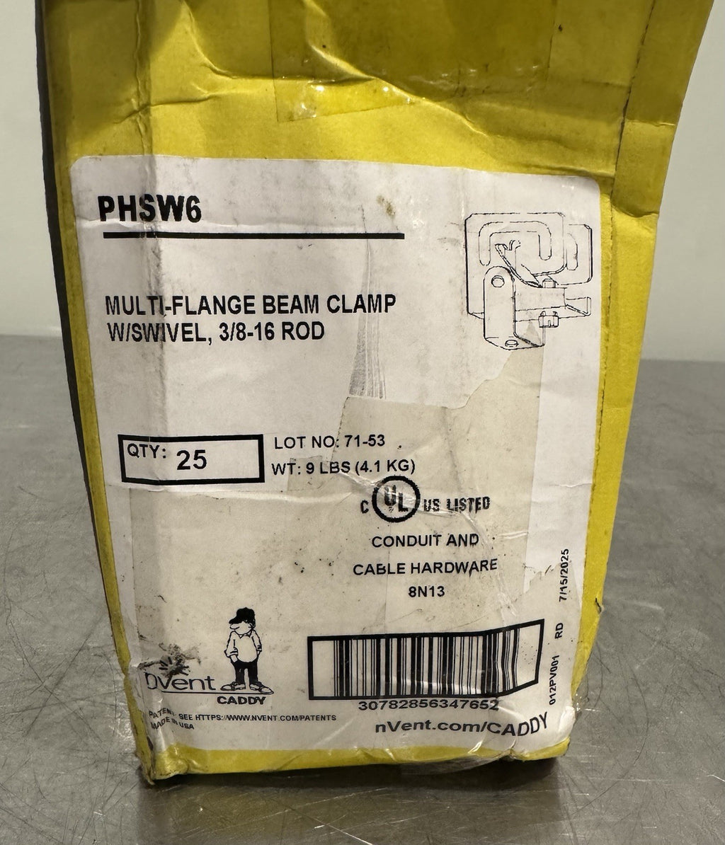 Nvent Caddy PHSW6 Purlin Clamp W/ Swivel 25 PACK NEW IN BOX! FREE SHIPPING!