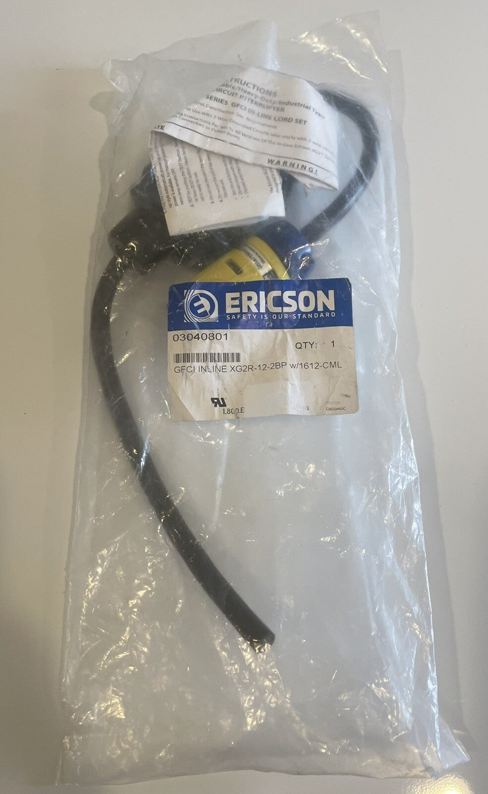 Ericson XG2R-12-2BP W/ 1612-CML Inline GFCI Ground Fault Circuit Interrupreter