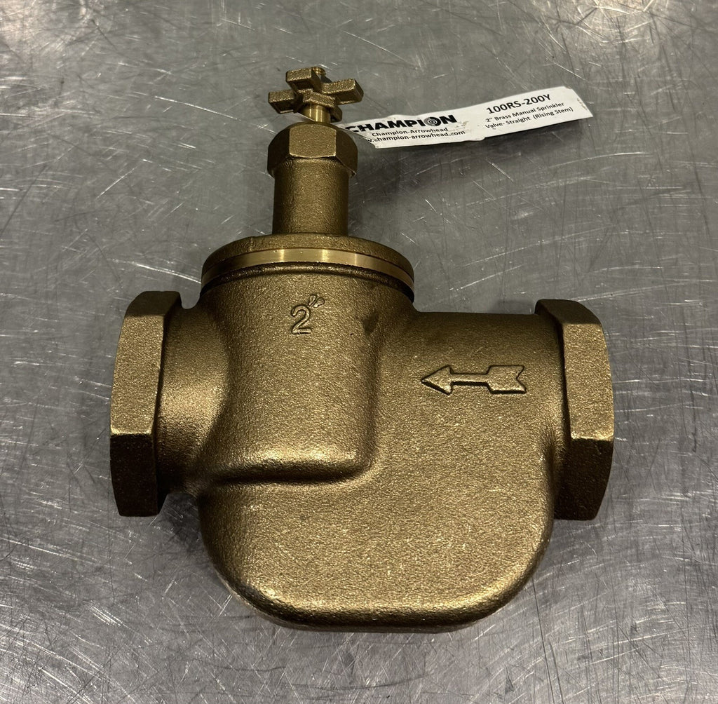 Champion 100RS-200Y Brass Straight Valve 2” Rising Swivel NEW! FREE SHIPPING!