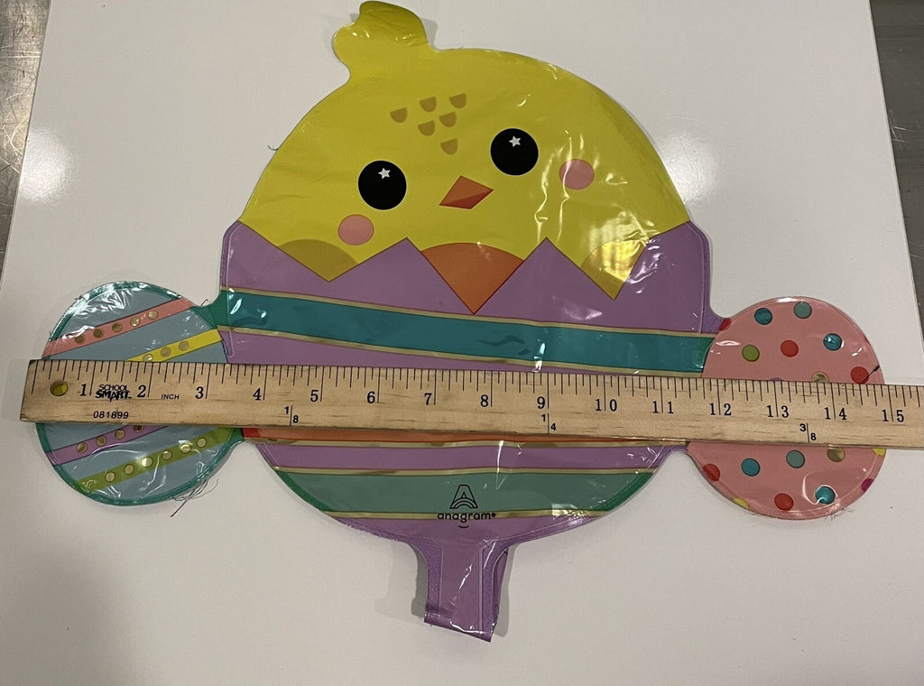 (1) Mini Chicky In Striped Egg Easter Balloon Anagram 45162 NEW! FREE SHIPPING!