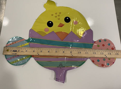 (1) Mini Chicky In Striped Egg Easter Balloon Anagram 45162 NEW! FREE SHIPPING!