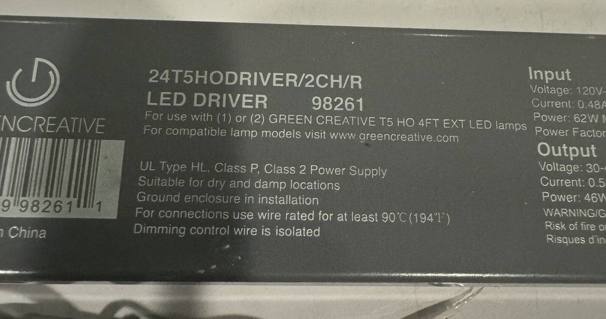 Green Creative 98261 LED Driver 24T5HODRIVER/2CH/R NEW! FREE SHIPPING!