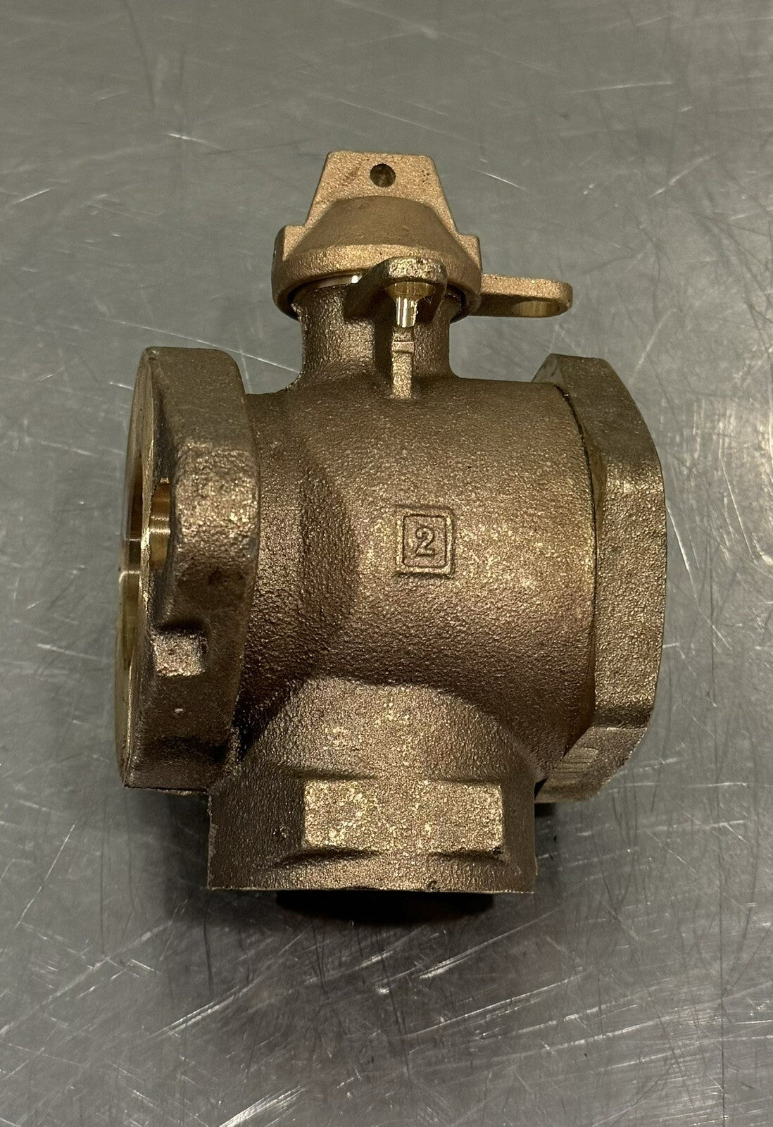 Mueller 2” Angle Stop Shutoff Brass Thread X Meter Flange NEW! FREE SHIPPING!