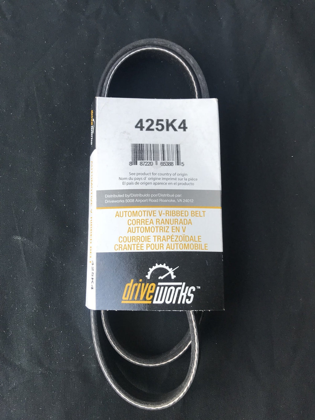 Drive Works 425K4 Automotive V-Ribbed Belt NEW