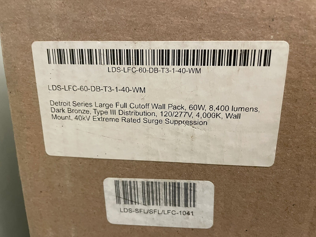 Lumecon Detroit LDS-LFC Large Full Cut Off LED Light Bronze 60W 8400 Lumens NEW!