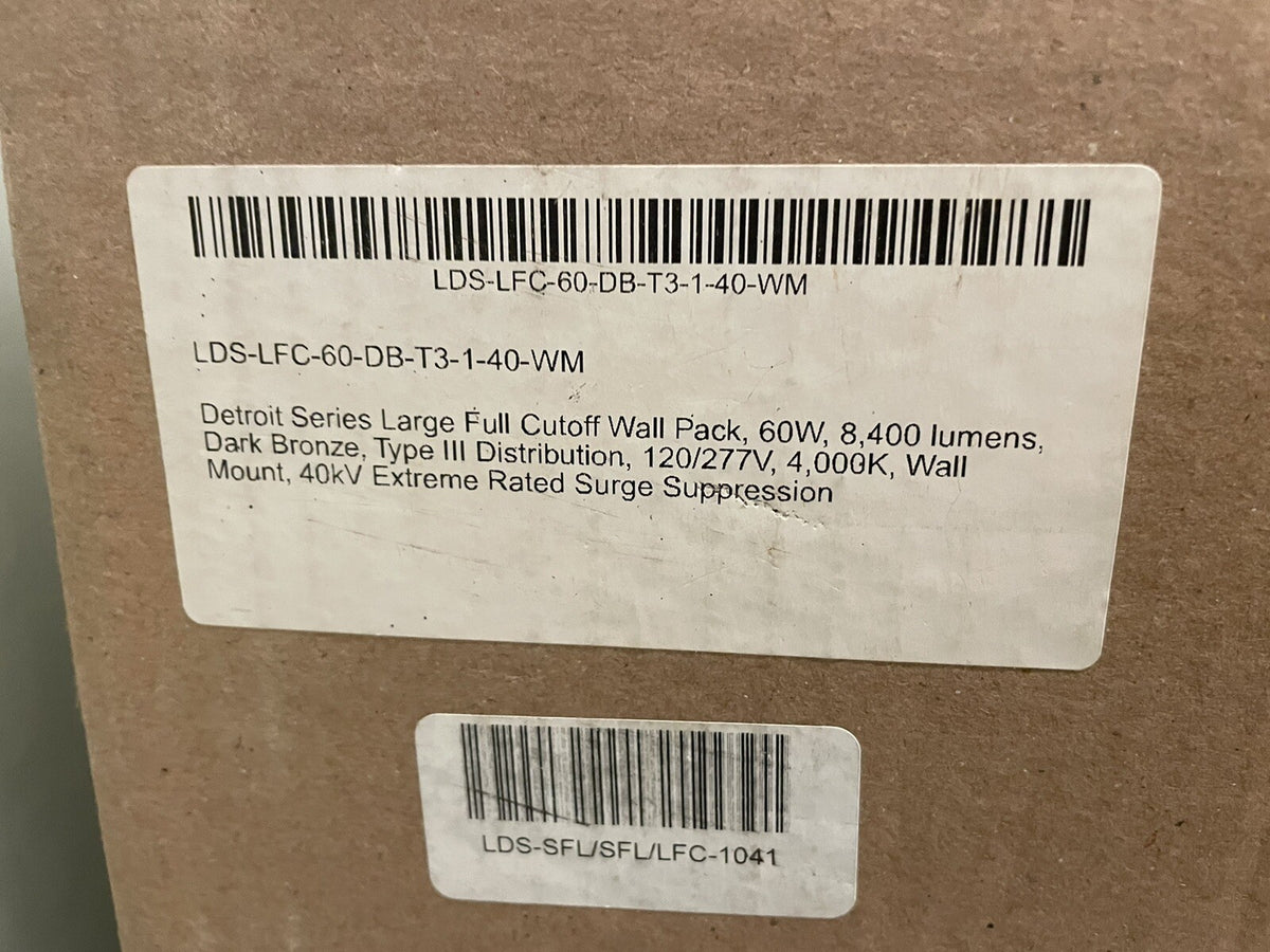 Lumecon Detroit LDS-LFC Large Full Cut Off LED Light Bronze 60W 8400 Lumens NEW!