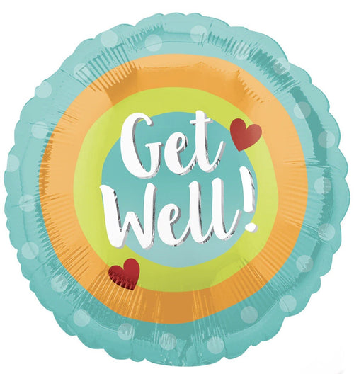 (1) Get Well Golden Rainbow 18” Foil Balloon Anagram 41692 NEW! FREE SHIPPING!