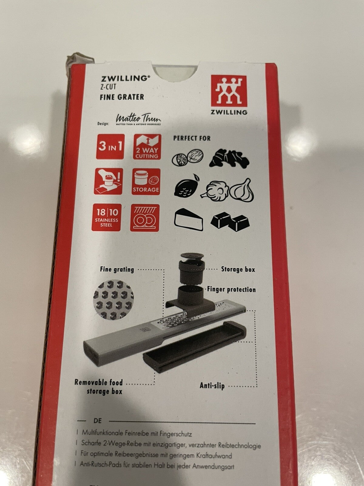 Zwilling Z-Cut Fine Grater 3 in 1 Storage Holder Guard NEW! FREE SHIPPING!