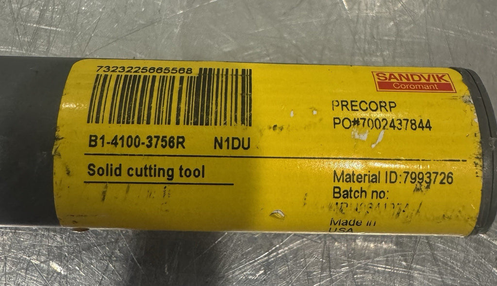 Sandvik B1-4100-3756R Solid Cutting Tool 7993726 Precorp 7002437844 NEW!