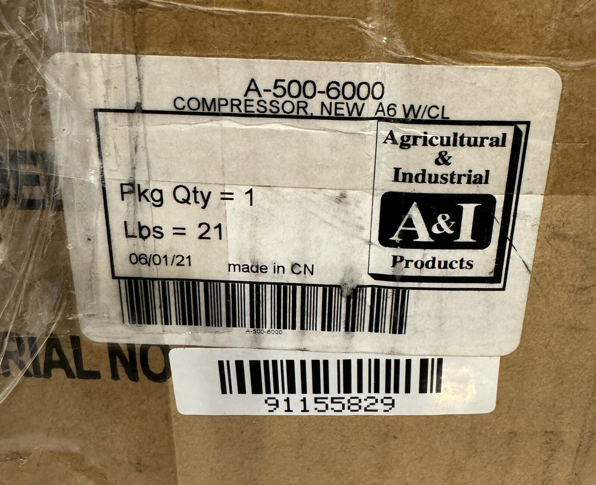A&I 500-6000 AC Compressor W/ Clutch A6 NEW IN BOX! FREE SHIPPING!