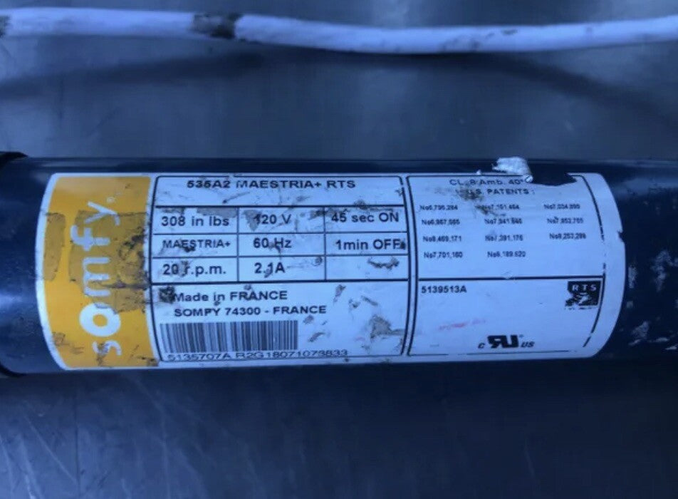 Somfy 535A2 Maestria + RTS Roller Shade Motor UNTESTED MAY WORK! FREE SHIPPING!!