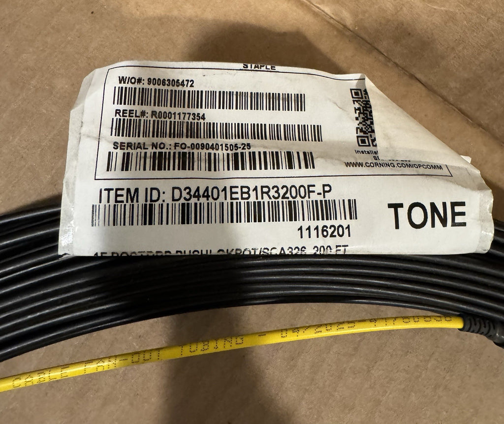 Corning D34401EB1R3200F-P 1F ROCTDRP PUSHLOKPOT/SCA326 200 Ft. NEW! SHIPS FREE!