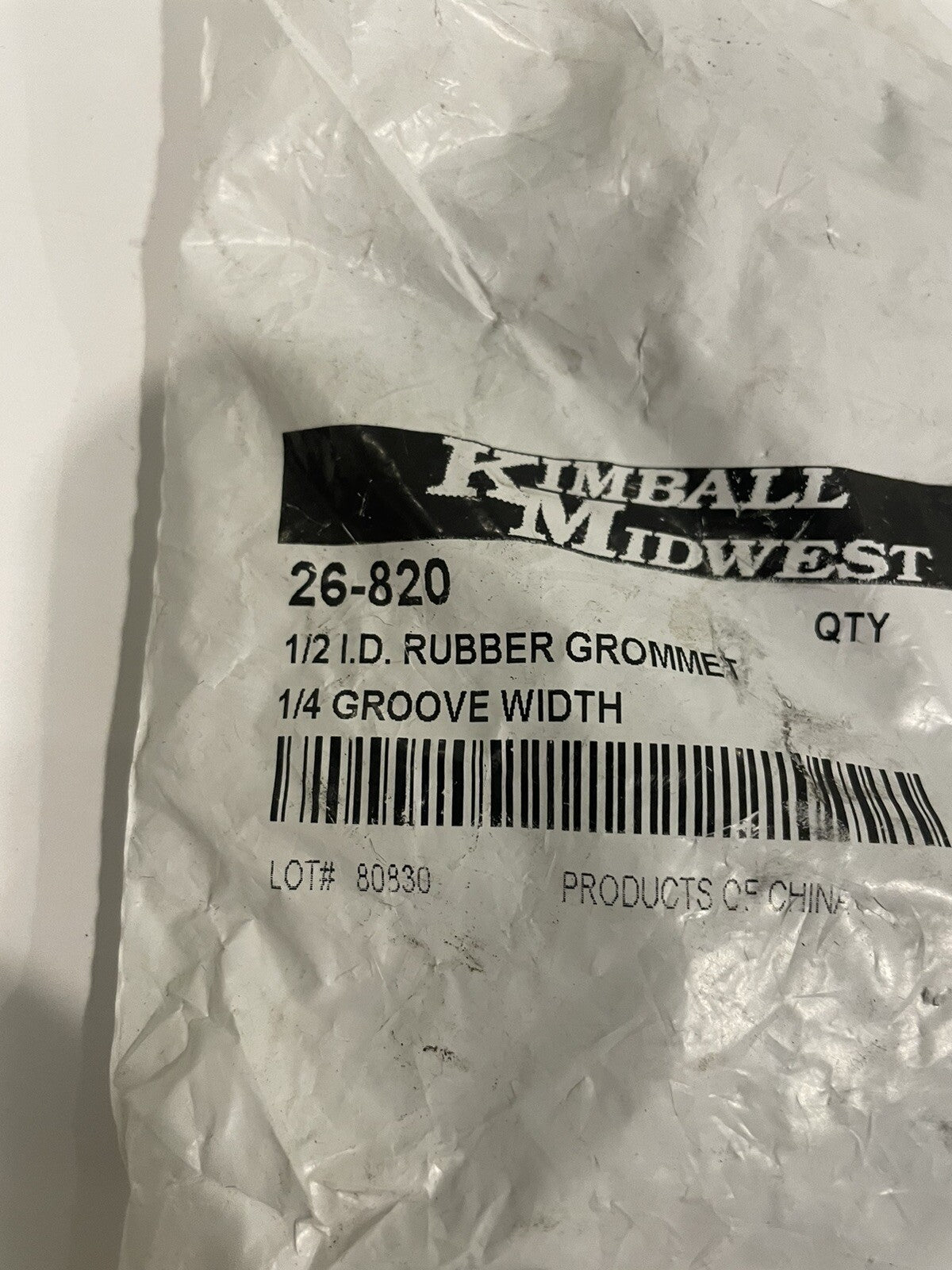 Kimball Midwest 26-820 Rubber Grommet 1/2” ID 1/4” Groove Width 25PACK NEW!