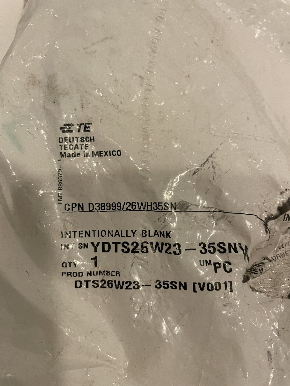 TE Connectivity DTS26W23-35SNW Circular MIL Spec Connector NEW! FREE SHIPPING!