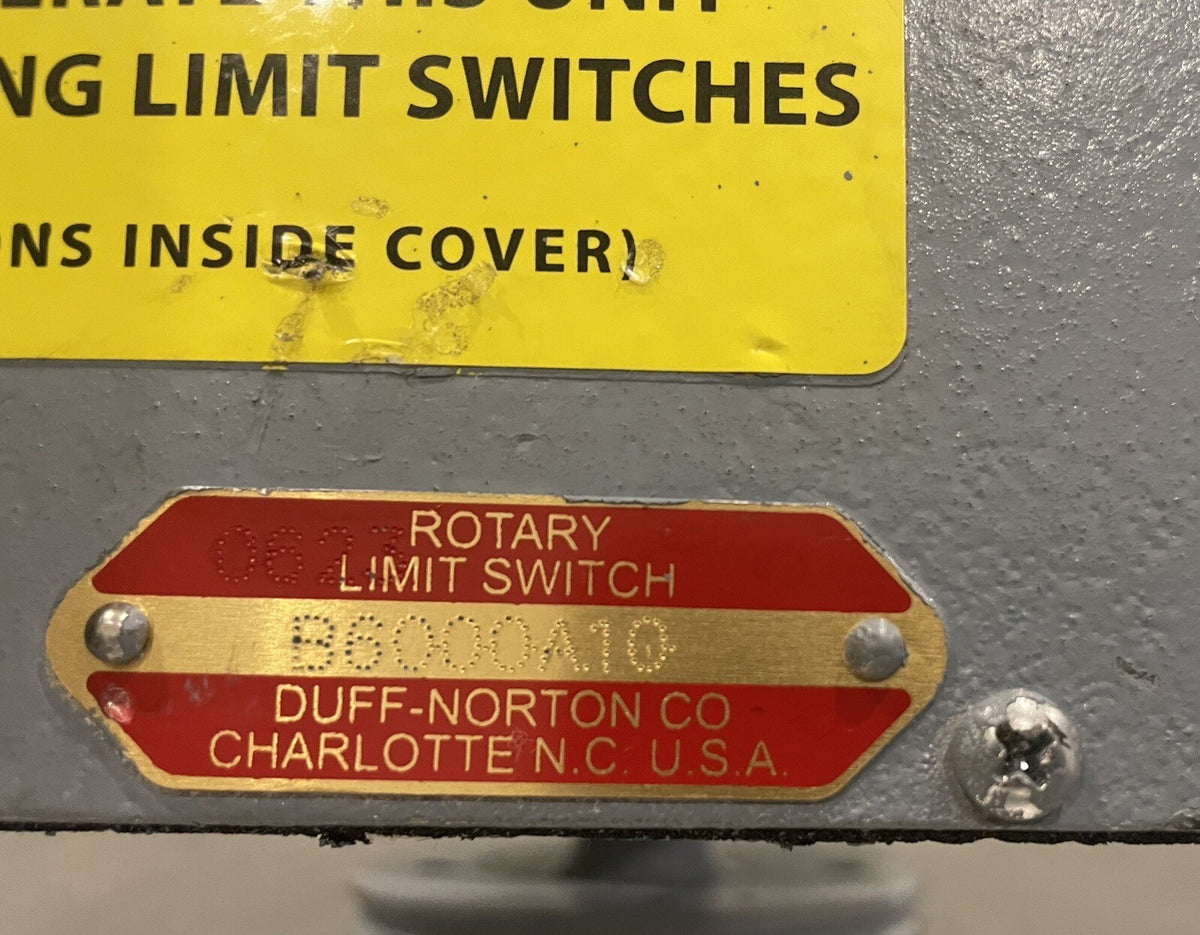Duff-Norton M9002/M9001 Screw Jack Actuator W/ Rotary Limit Switch B6000A10 NEW!