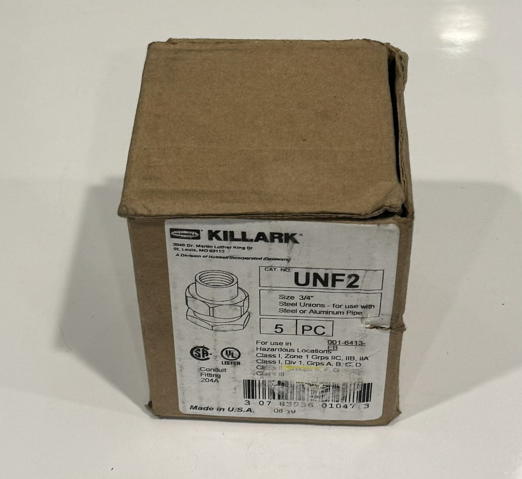 Killark Hubbell UNF2 Steel Union 3/4” 5PACK NEW! FREE SHIPPING!