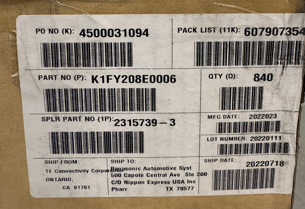 TE 2315739-3 Data Connectivity Connectors PACK OF 840 NEW IN BOX! FREE SHIPPING!