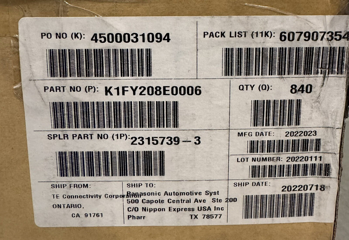TE 2315739-3 Data Connectivity Connectors PACK OF 840 NEW IN BOX! FREE SHIPPING!