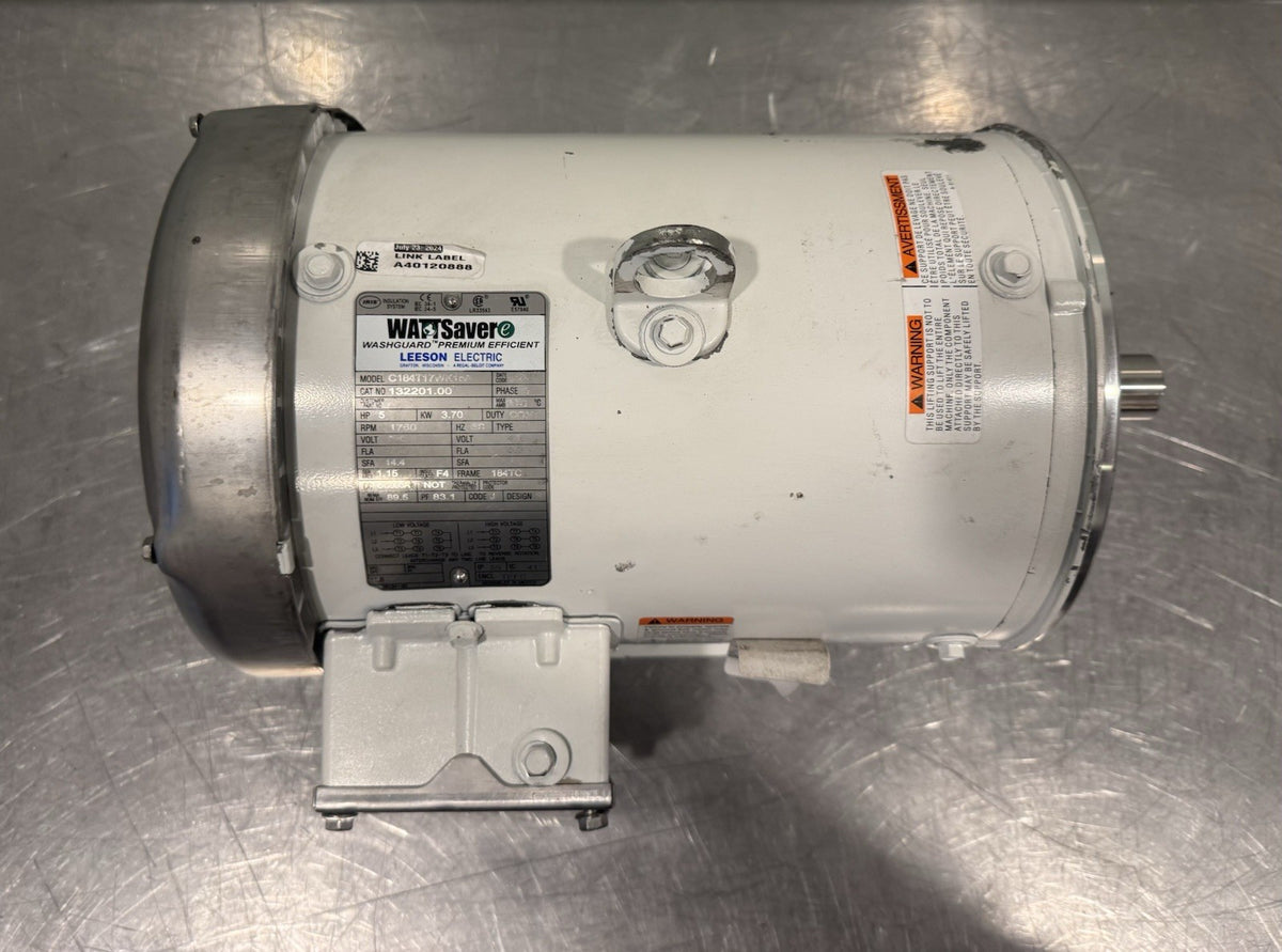 Leeson 132201.00 Motor 5HP 1760 RPM 230/460V C184T17WK15A NEW! FREE SHIPPING!