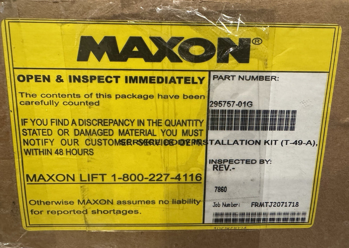 Maxon Liftgate 29757-01G Service Body Install Kit Galvanized NEW IN BOX!