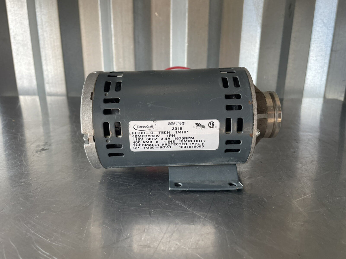 ElectroCraft Motor 3315 Fluid-O-Tech 40MFD/250V 1PH 115V 3.4AMP 1675 RPM NEW!!