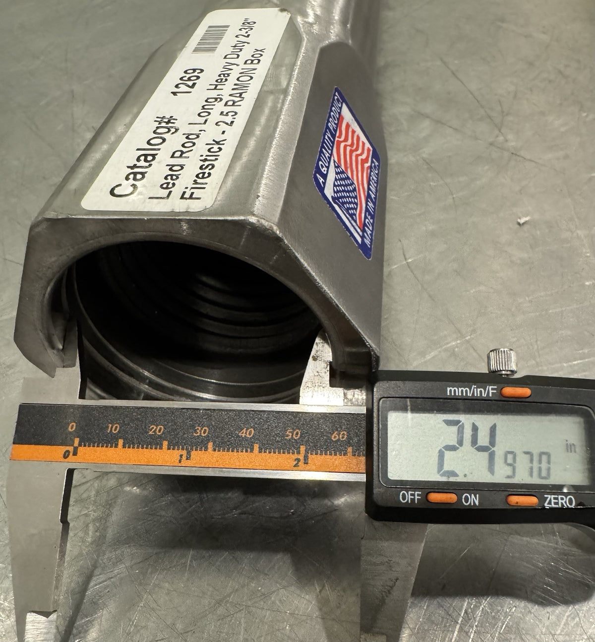 Lead Rod Long Heavy Duty 2-3/8" Firestick 2.5” Ramon Box 1269 Railhead QC NEW!