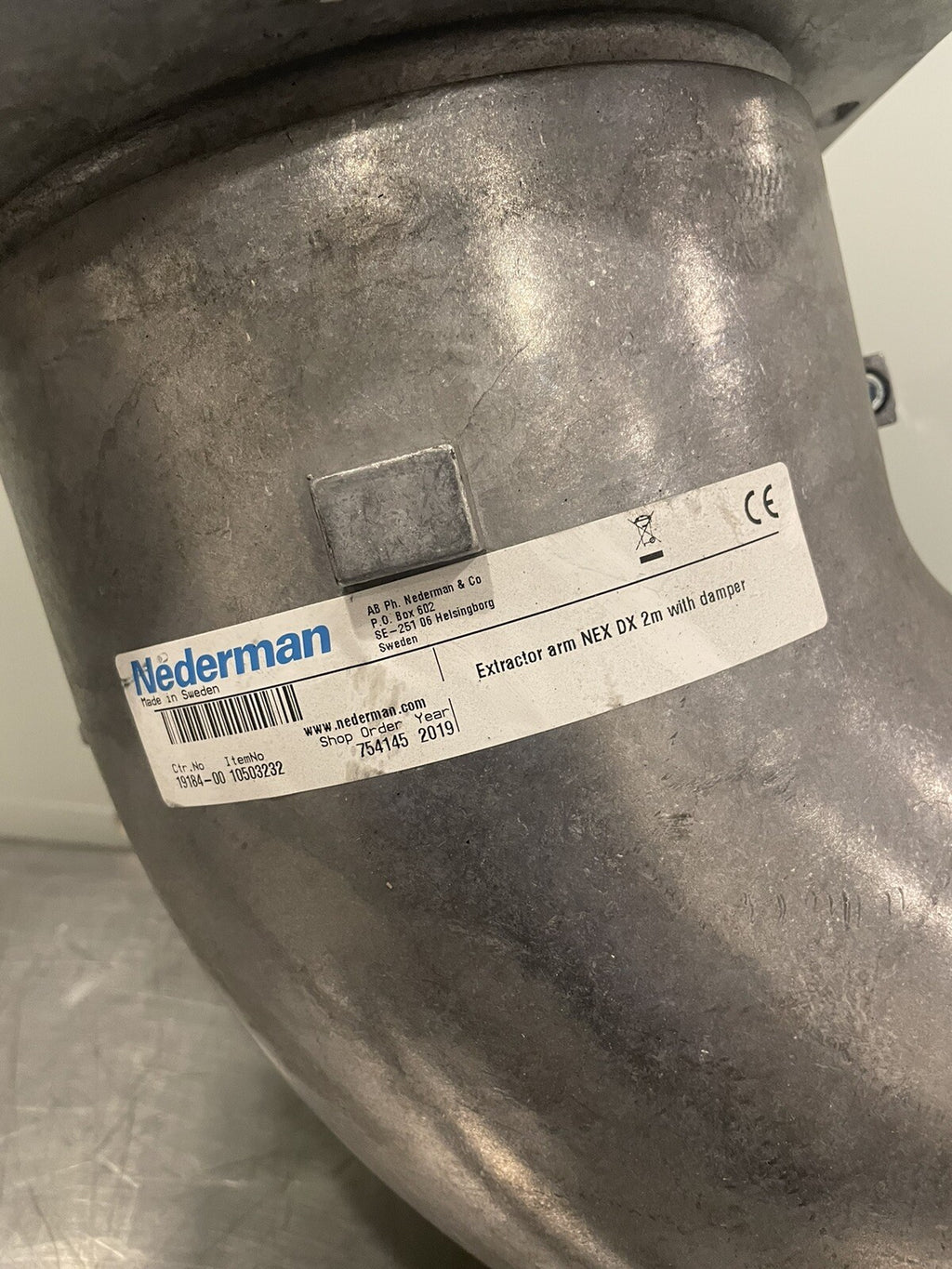 Nederman 10503232 Extraction Arm NEX DX 2M Elbow 19184-00 NEW! FREE SHIPPING!