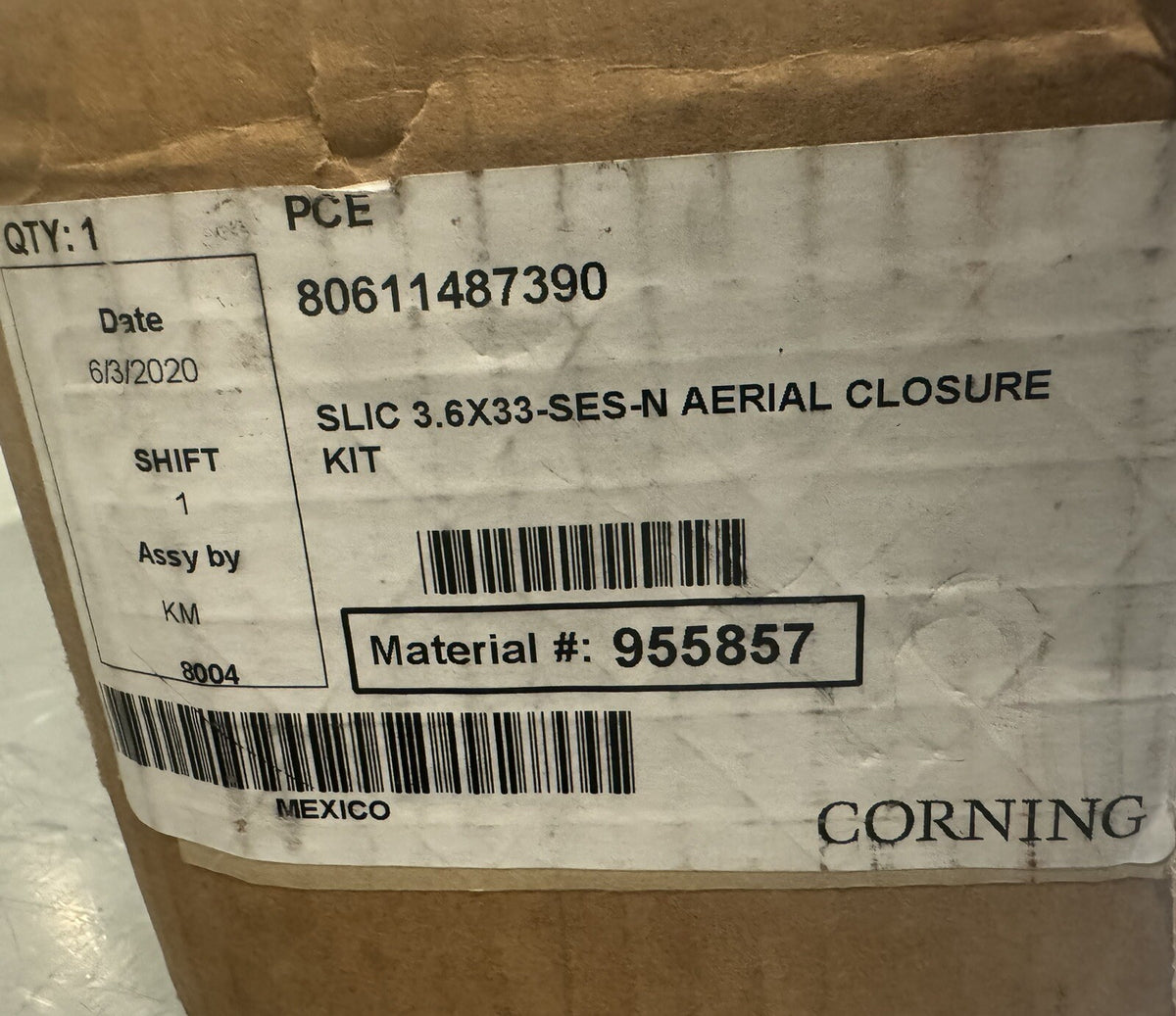 Corning 80611487390 SLIC 3.6X33-SES-N Aerial Closure Kit NEW IN BOX! SHIPS FREE!