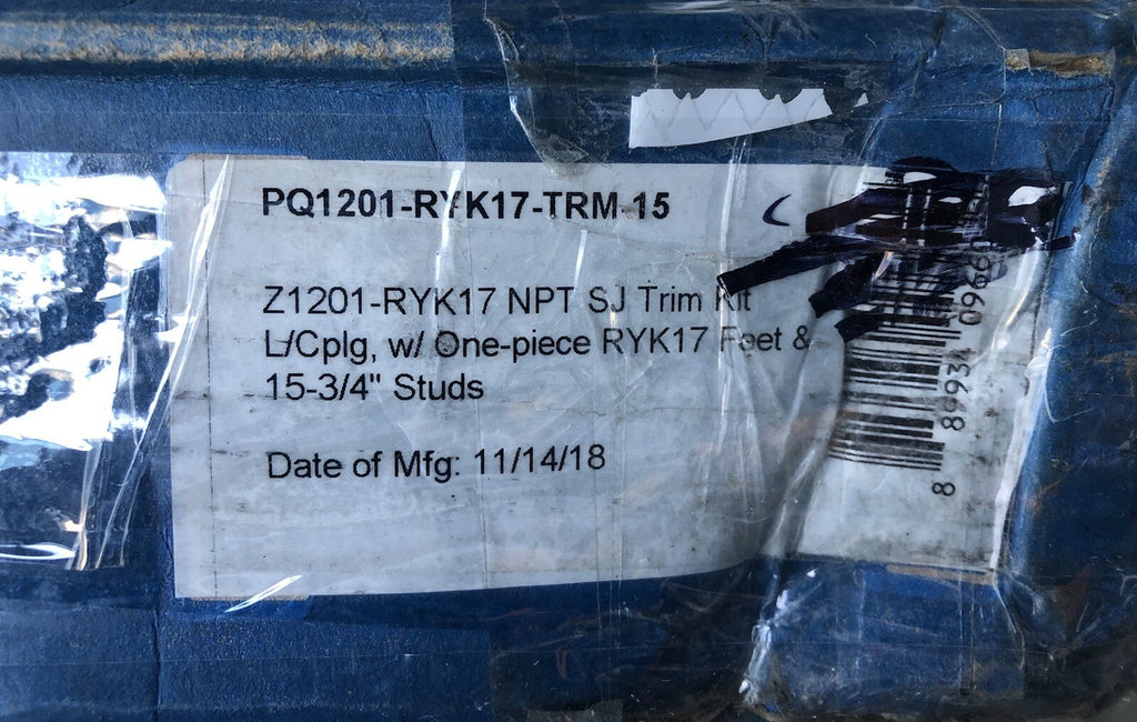 Zurn PQ1201-RYK17-TRM-15 L/Cplg W/ One Piece RYK17 Feet & 15-3/4” Studs NEW!!