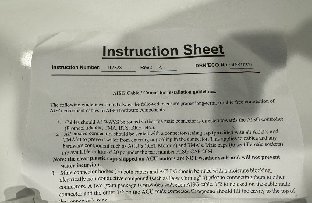 RFS CA005-7 Radio Frequency Systems AISG System Cable NEW! FREE SHIPPING!